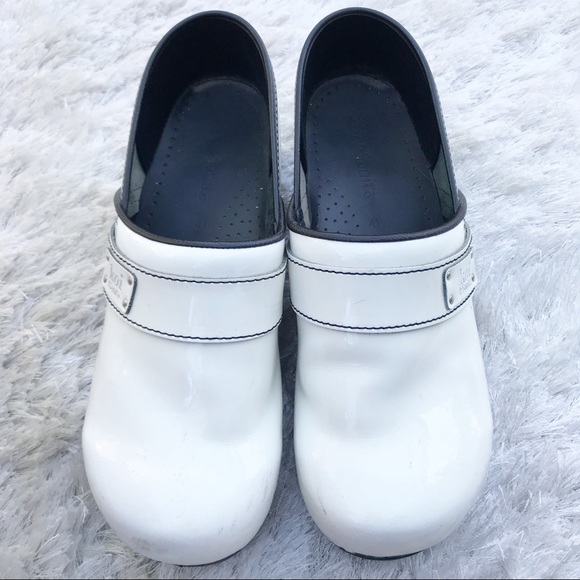 sanita white clogs